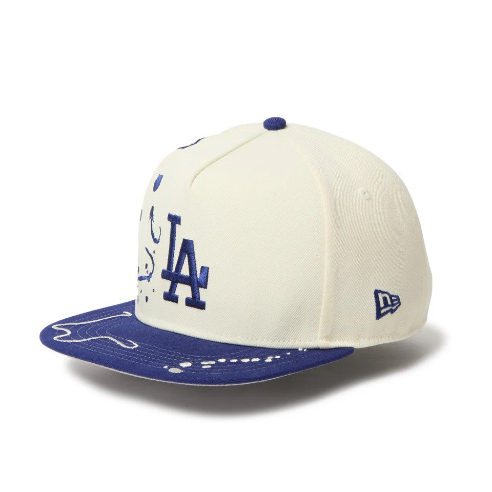 NEW ERA Los Angeles Dodgers - 5-PANELSquare Visor Dripping CHROME/DARK ROYAL 【14668191】