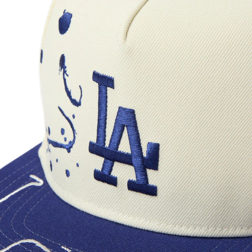 NEW ERA Los Angeles Dodgers - 5-PANELSquare Visor Dripping CHROME/DARK ROYAL 【14668191】