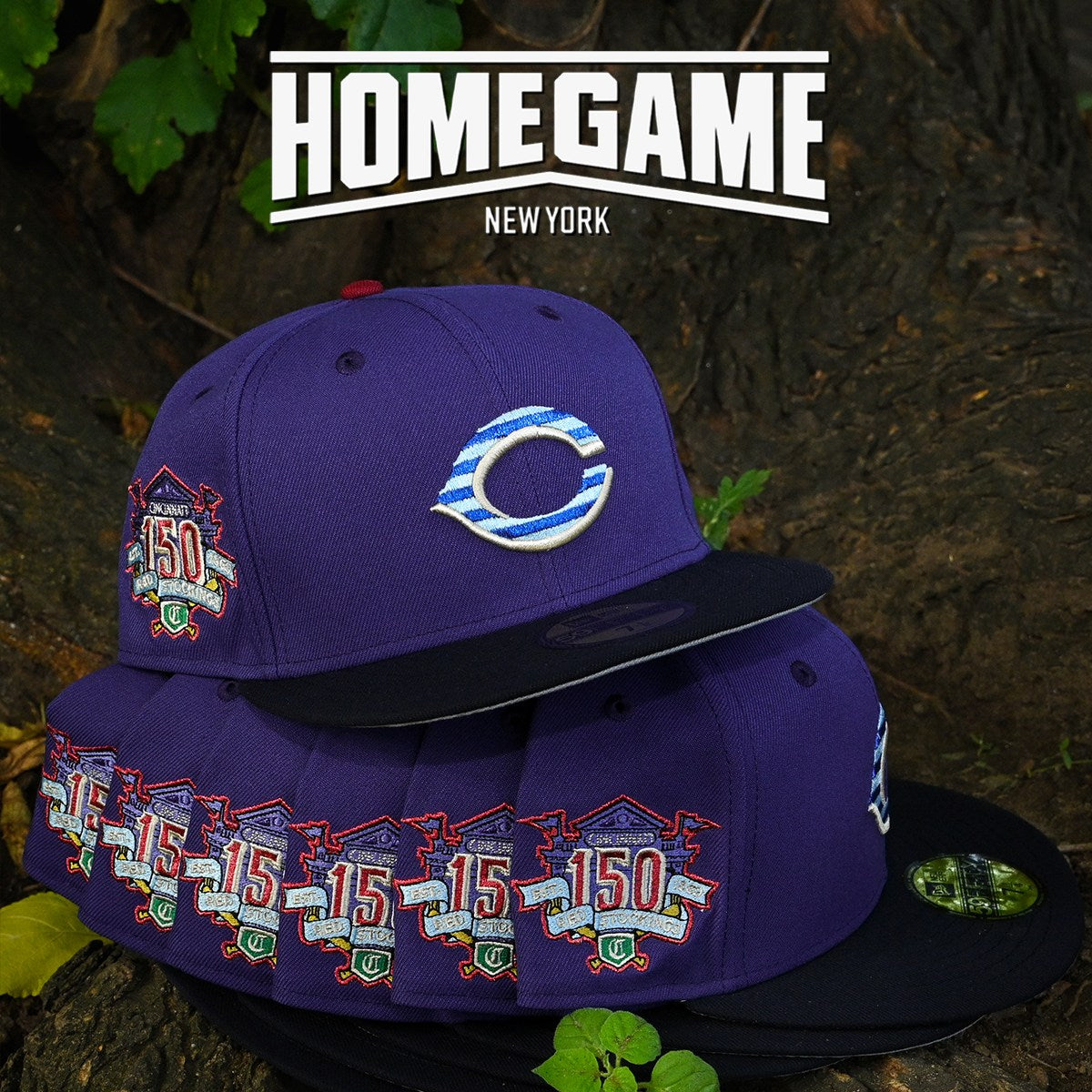 NEW ERA Cincinnati Reds - 59Fifty 150th Anniv. Red Stockings Purple/Navy