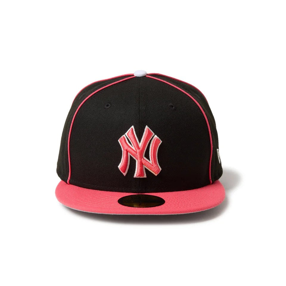NEW ERA New York Yankees - 59FIFTY MLB Piping 2Tone BLACK/CORAL【14668148】