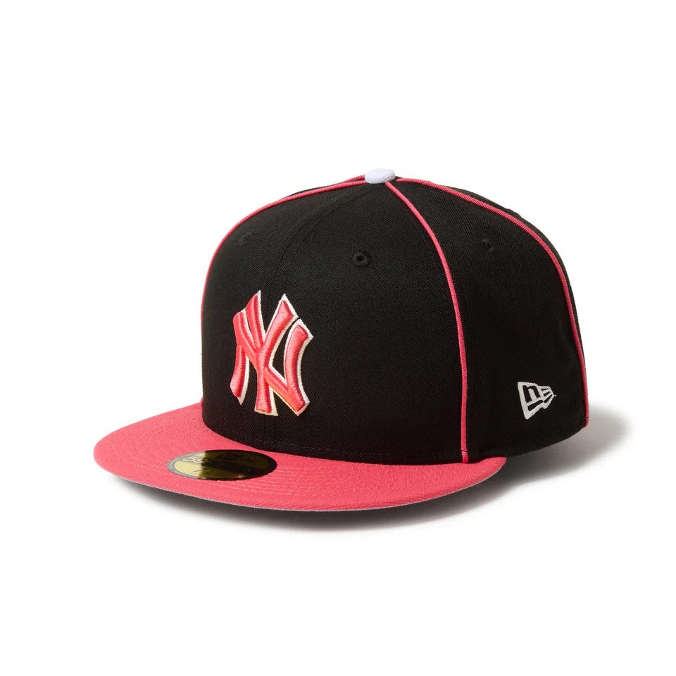 NEW ERA New York Yankees - 59FIFTY MLB Piping 2Tone BLACK/CORAL【14668148】