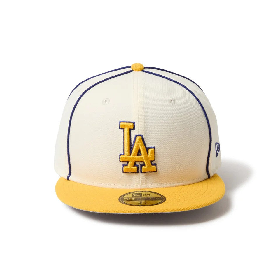 NEW ERA Los Angeles Dodgers - 59FIFTY MLB Piping 2Tone CHROME/A GOLD 【14668149】