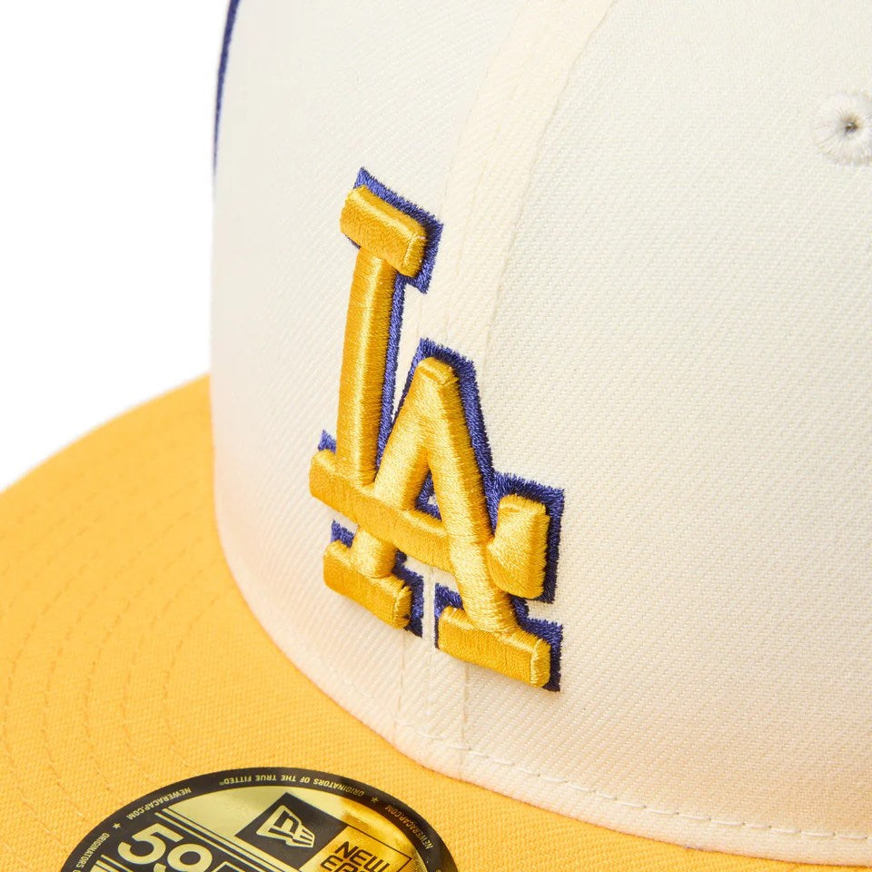 NEW ERA Los Angeles Dodgers - 59FIFTY MLB Piping 2Tone CHROME/A GOLD 【14668149】