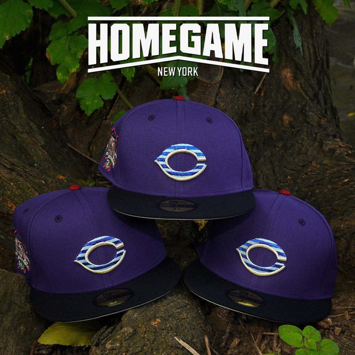 NEW ERA Cincinnati Reds - 59Fifty 150th Anniv. Red Stockings Purple/Navy