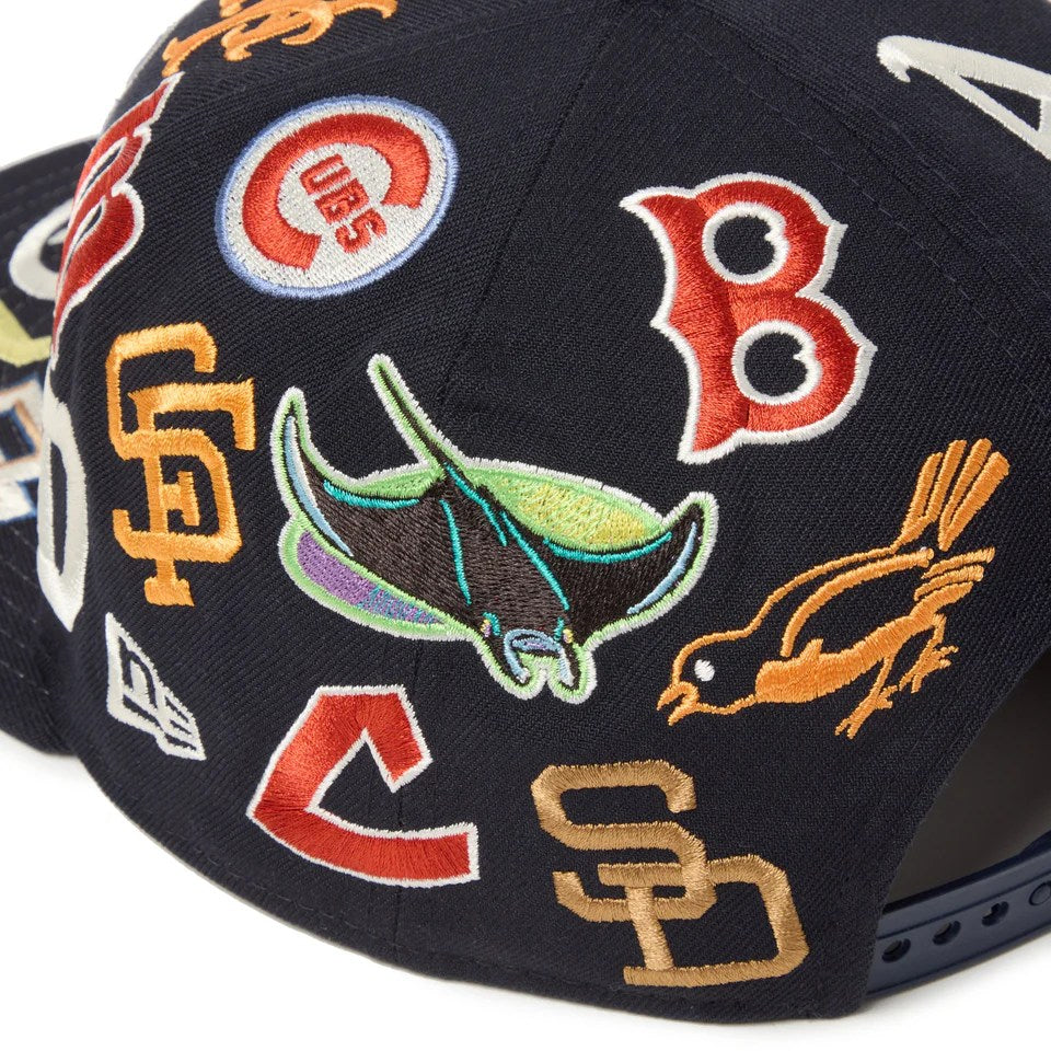 NEW ERA - 9FIFTY Team Logo Allover MLB NAVY 【14667799】