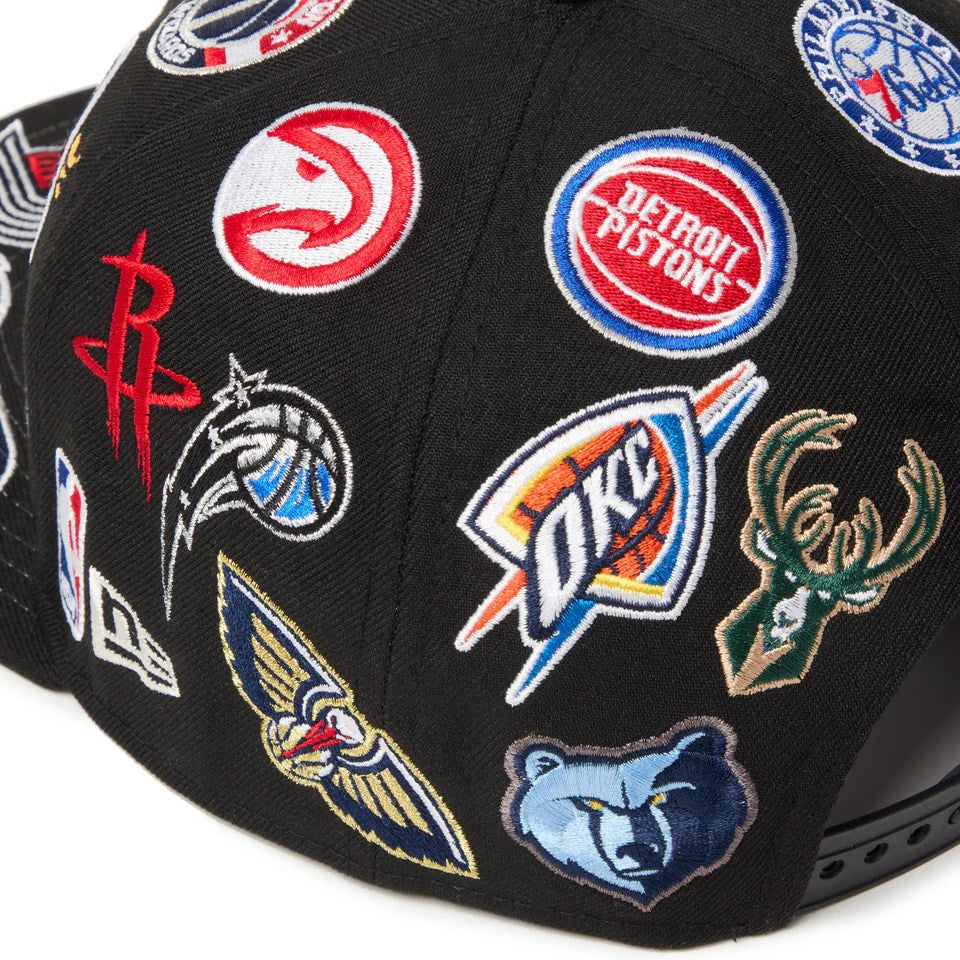 NEW ERA - 9FIFTY Team Logo Allover NBA BLACK 【14667798】