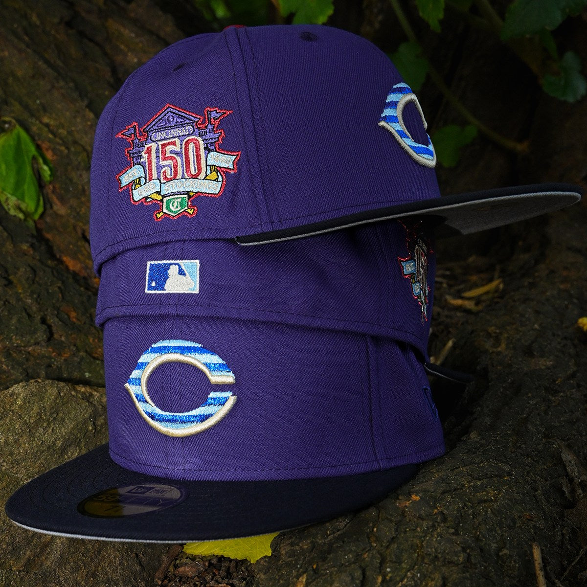 NEW ERA Cincinnati Reds - 59Fifty 150th Anniv. Red Stockings Purple/Navy