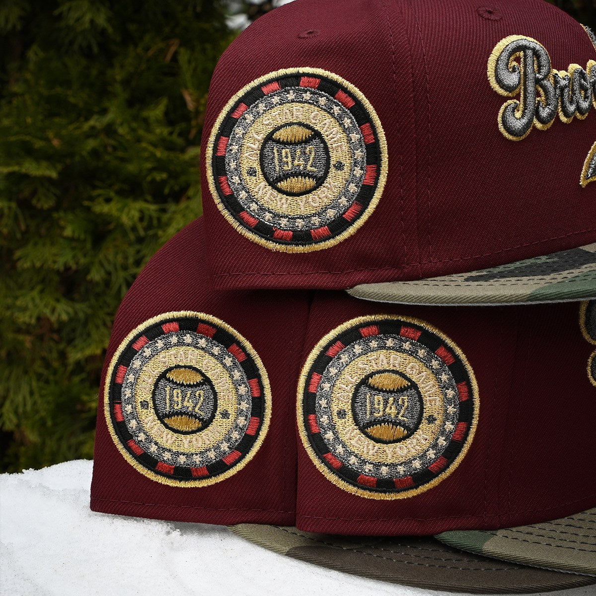 NEW ERA - Brooklyn Dodgers 59Fifty 1942 All Star Game Maroon/Woodland Camo