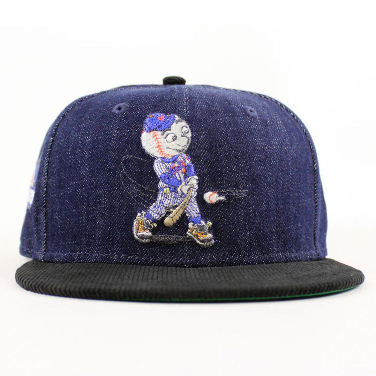 NEW ERA 紐約大都會隊 - 59FIFTY OLD TIMERS 日貼片海軍藍牛仔布