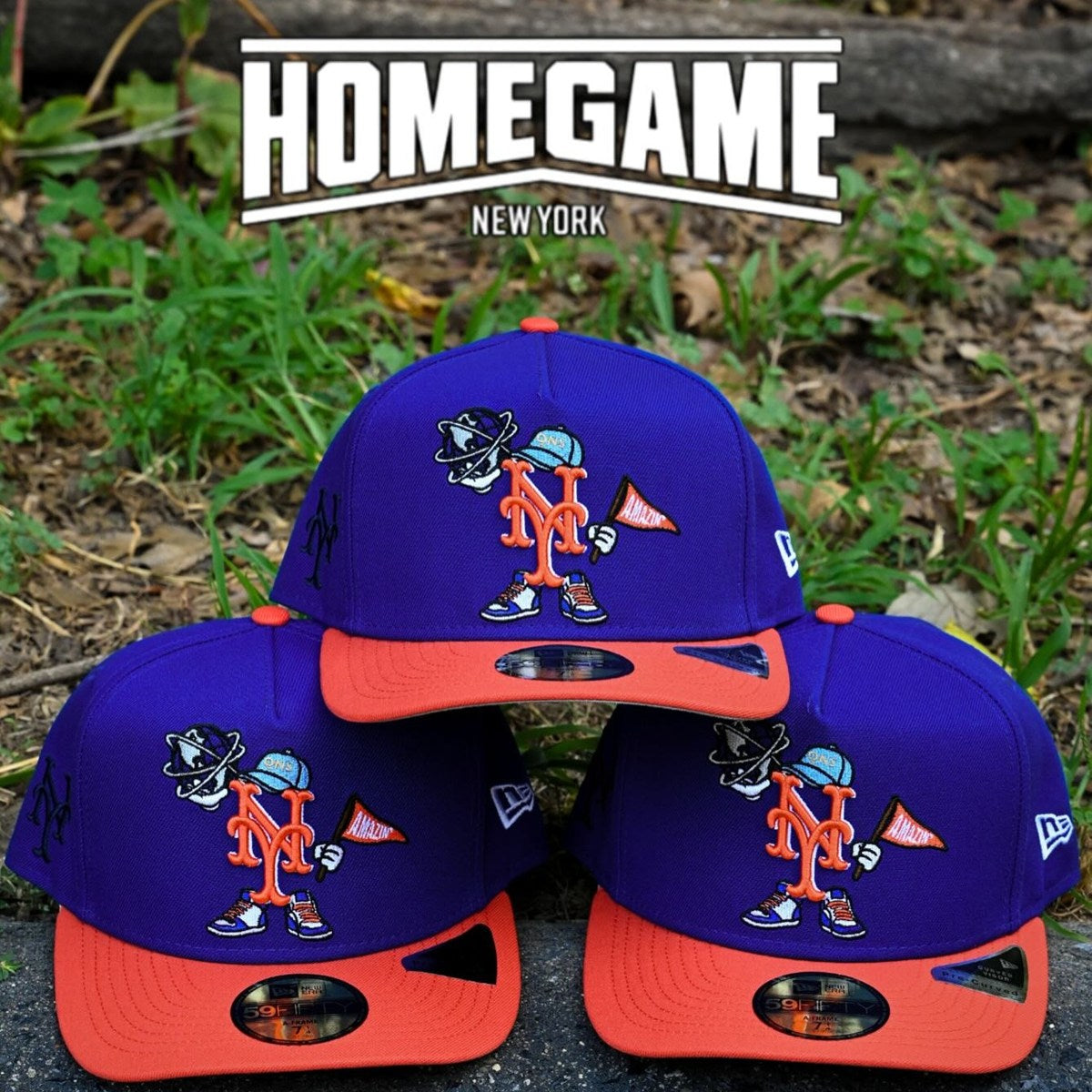 NEW ERA - New York Mets 59FIFTY A-Frame Pre-Curved Cartoon Royal/Orange【60693559】