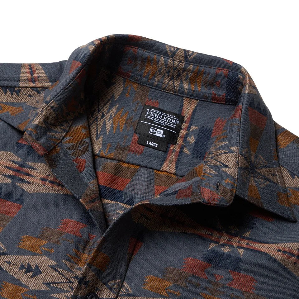 NEW ERA Pendleton - LS OVERSIZED SHIRT NAVY 【14683925】