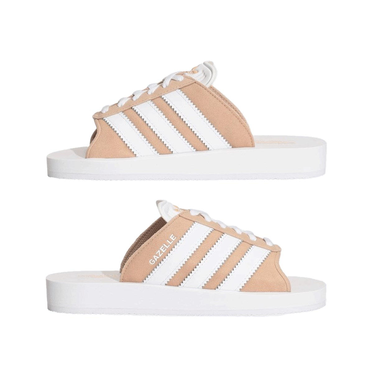 Adidas ガゼル ビーチスライド GAZELLE BEACH SLIDES W MAGIC BEIGE/FTWWHT/FTWWHT マジックベージュ/フットウェアホワイト/フットウェアホワイト【JQ7422】
