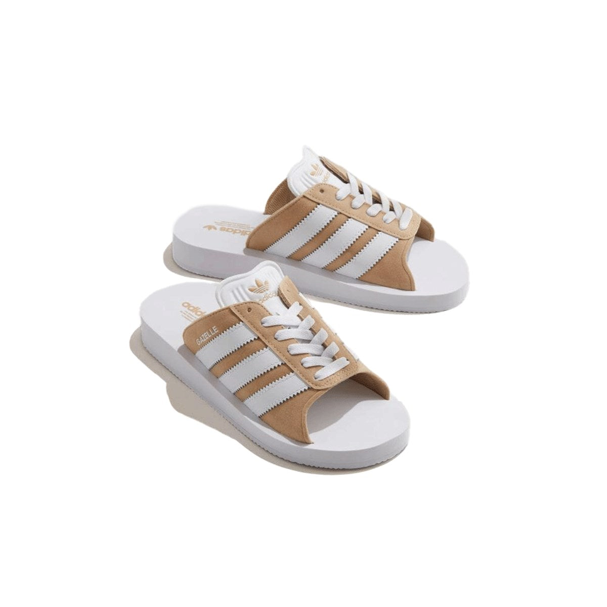 Adidas ガゼル ビーチスライド GAZELLE BEACH SLIDES W MAGIC BEIGE/FTWWHT/FTWWHT マジックベージュ/フットウェアホワイト/フットウェアホワイト【JQ7422】