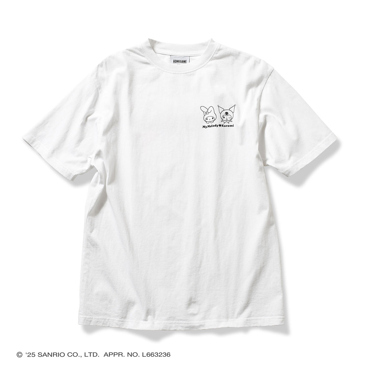 サンリオキャラクターズ×HOMEGAME - MY MELODY KUROMI TEE WHITE【HG2501106】