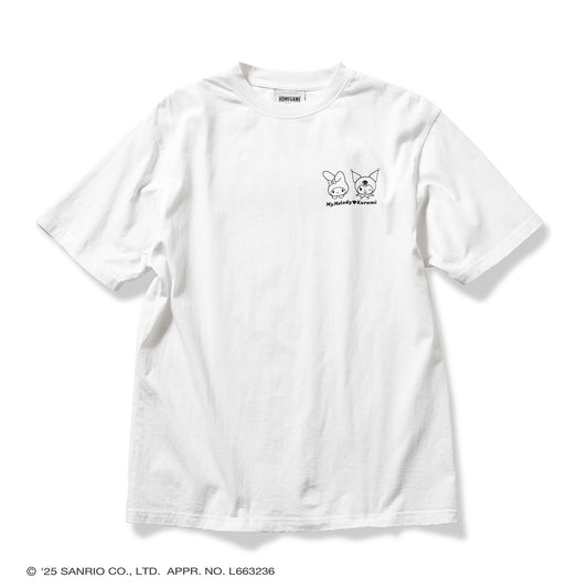 サンリオキャラクターズ×HOMEGAME - MY MELODY KUROMI TEE WHITE【HG2501106】