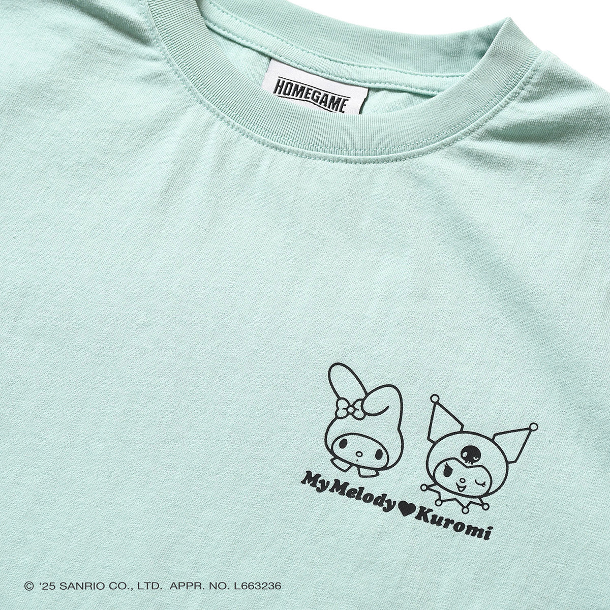 サンリオキャラクターズ×HOMEGAME - MY MELODY KUROMI TEE MINT【HG2501106】