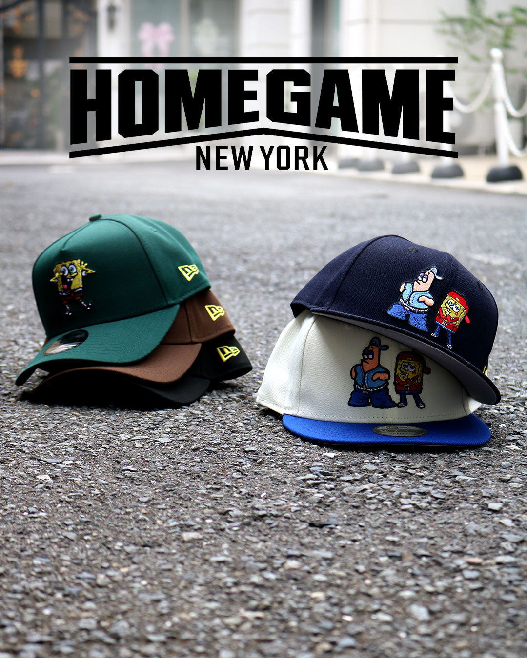 New Era × Nickelodeon - SpongeBob 9FIFTY Chrome White/Light Royal【70980077】