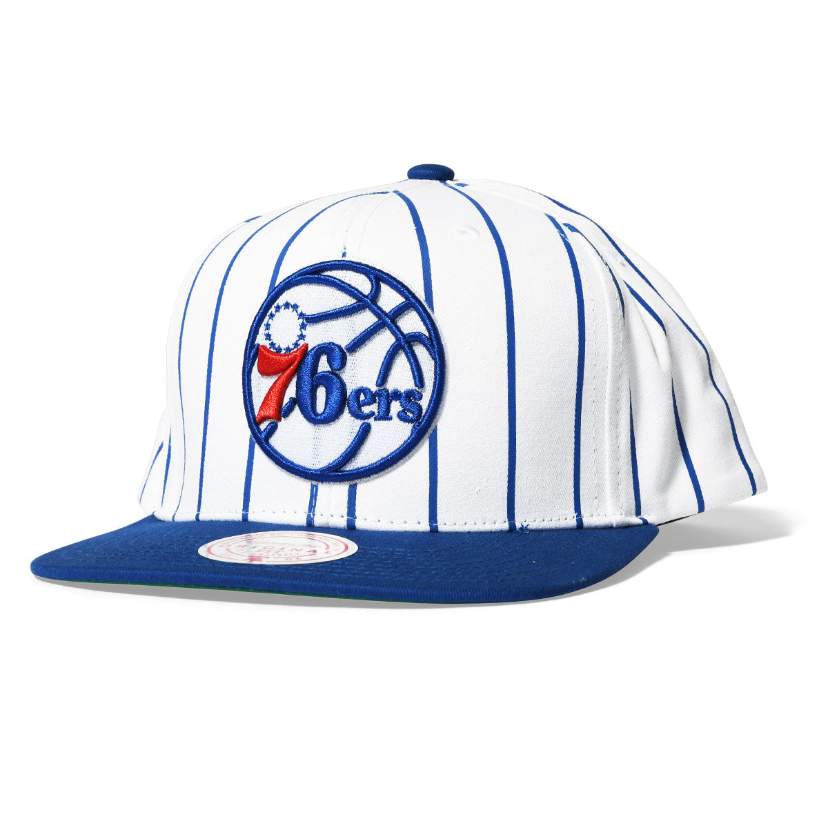 Mitchell & Ness 76ers NBA HHSS3471-P76 復古細條紋後扣 WHT