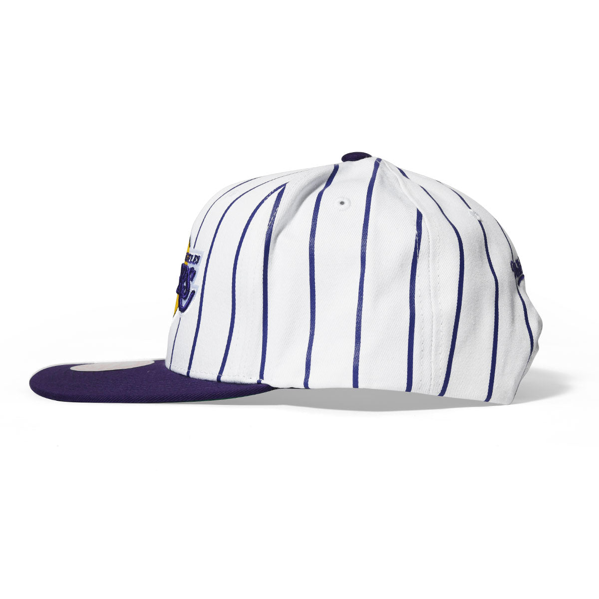 Mitchell & Ness 洛杉磯湖人隊 HHSS3471-LAL 復古細條紋平扣帶原色