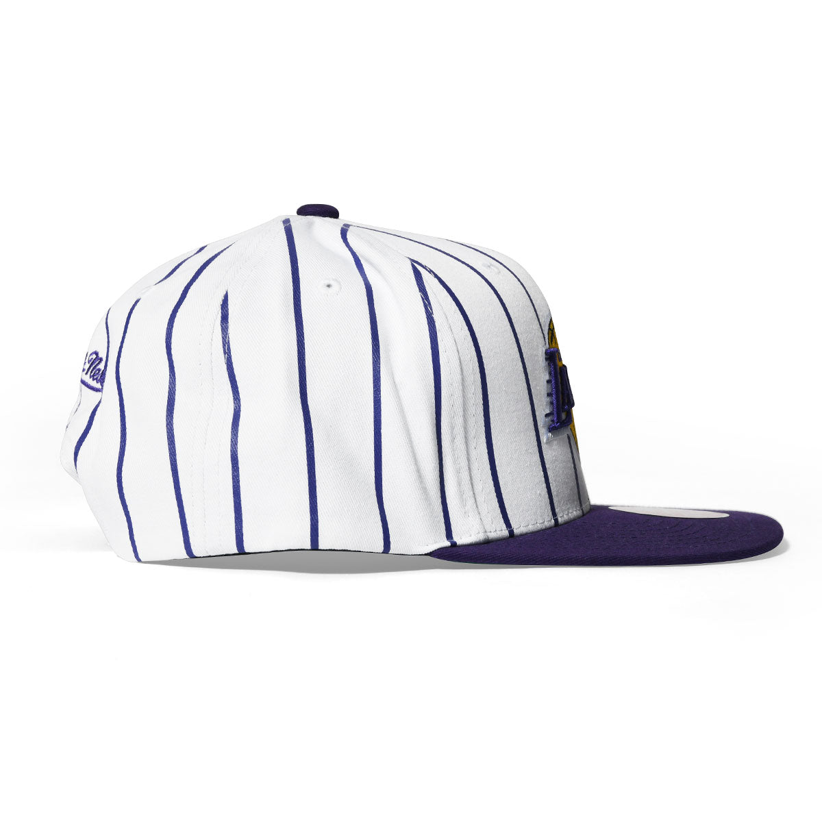 Mitchell & Ness 洛杉磯湖人隊 HHSS3471-LAL 復古細條紋平扣帶原色