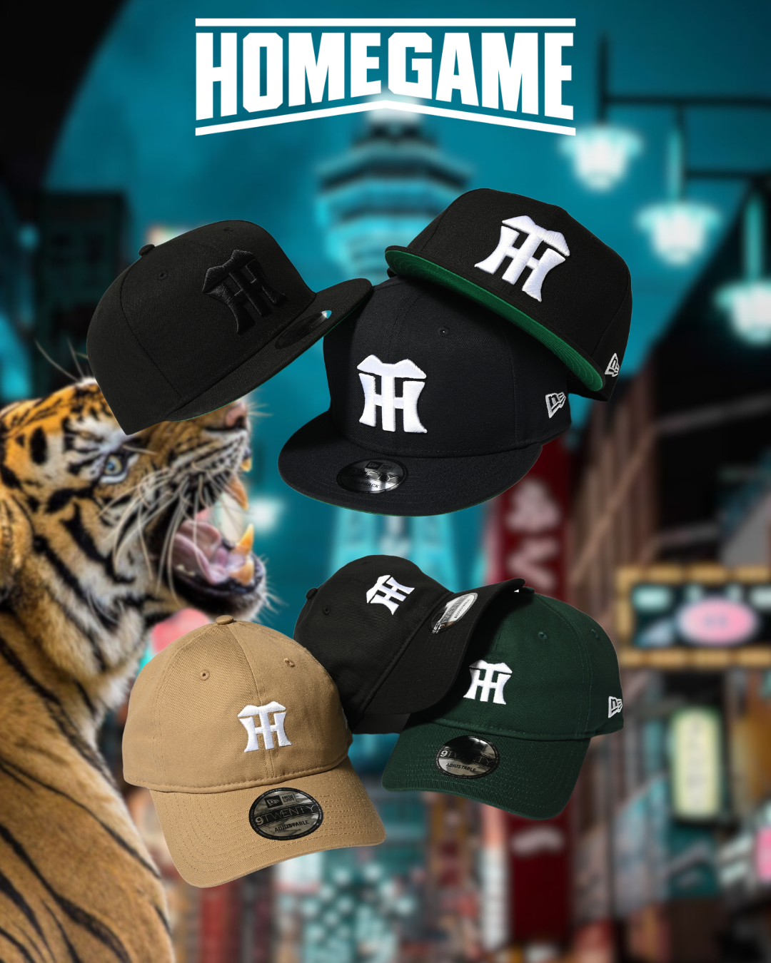 HOMEGAME CUSTOM NEW ERA 【TIGER SOLID PACK】