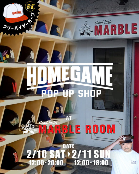 HOMEGAME POP UP SHOP in marble room