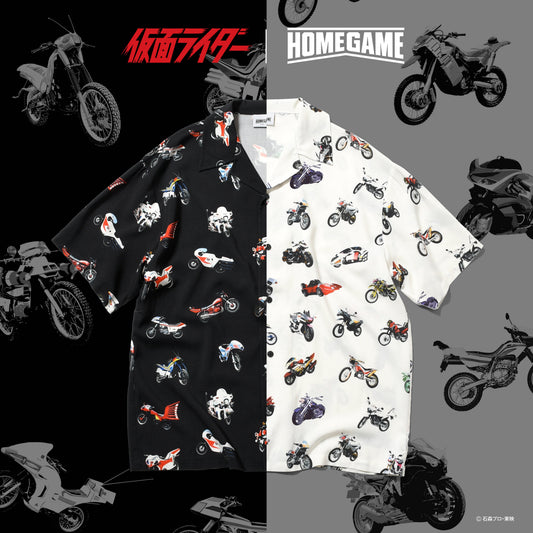 『仮面ライダー × HOMEGAME』 昭和・平成のバイク総柄シャツ2型が販売！さらに好評につき歴代40作品のライダーTEEの第2回受注が決定！
