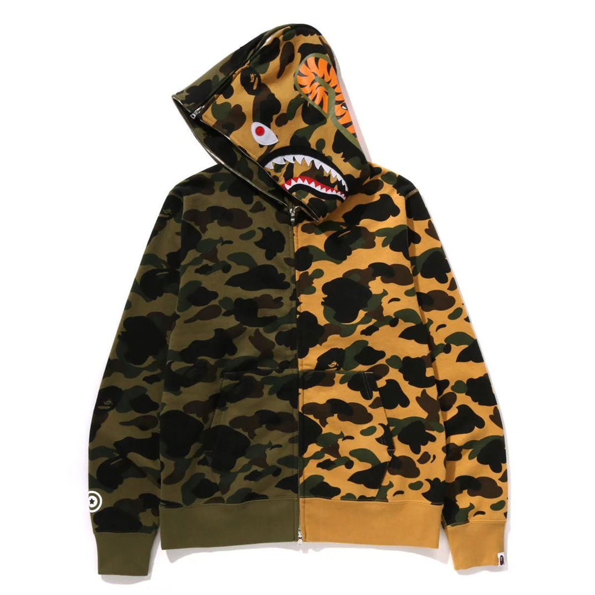 A BATHING APE アベイシングエイプ - 1ST CAMO SEPARATE SHARK FULL ZIP HOODIE GREEN【1K70-115-010】