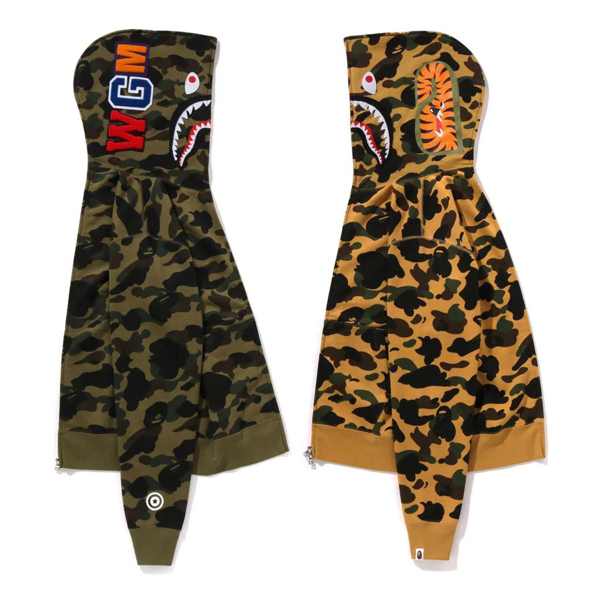 A BATHING APE アベイシングエイプ - 1ST CAMO SEPARATE SHARK FULL ZIP HOODIE GREEN【1K70-115-010】