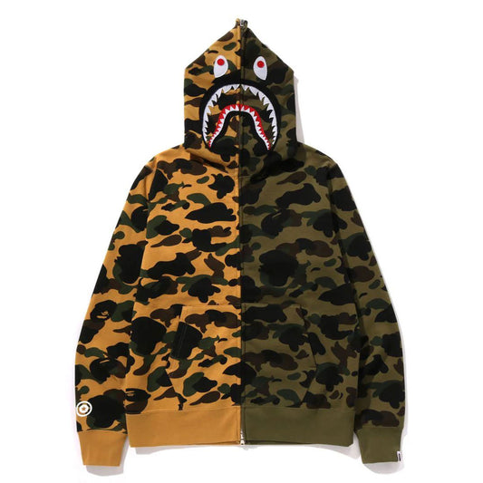 A BATHING APE アベイシングエイプ - 1ST CAMO SEPARATE SHARK FULL ZIP HOODIE YELLOW【1K70-115-010】