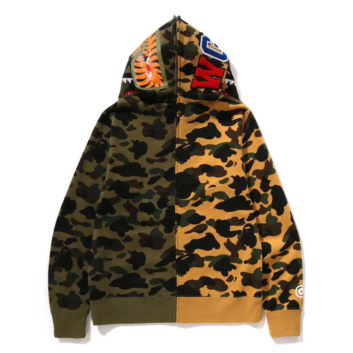 A BATHING APE アベイシングエイプ - 1ST CAMO SEPARATE SHARK FULL ZIP HOODIE GREE –  HOMEGAME TOKYO