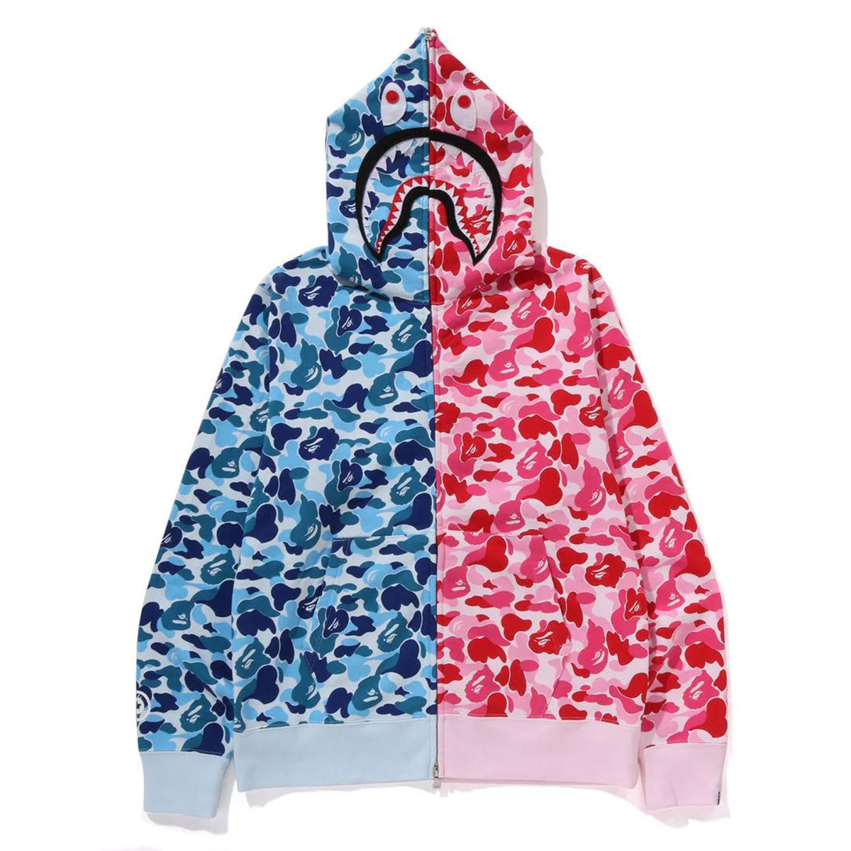 A BATHING APE アベイシングエイプ - ABC CAMO SEPARATE SHARK FULL ZIP HOODIE BLUE【1K70-115-011】