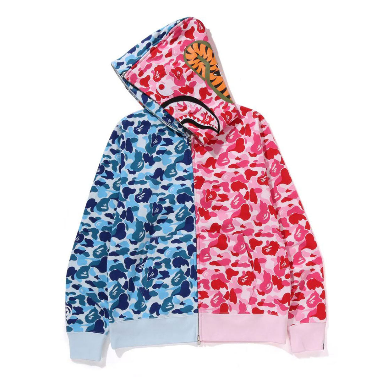 A BATHING APE アベイシングエイプ - ABC CAMO SEPARATE SHARK FULL ZIP HOODIE BLUE【1K70-115-011】