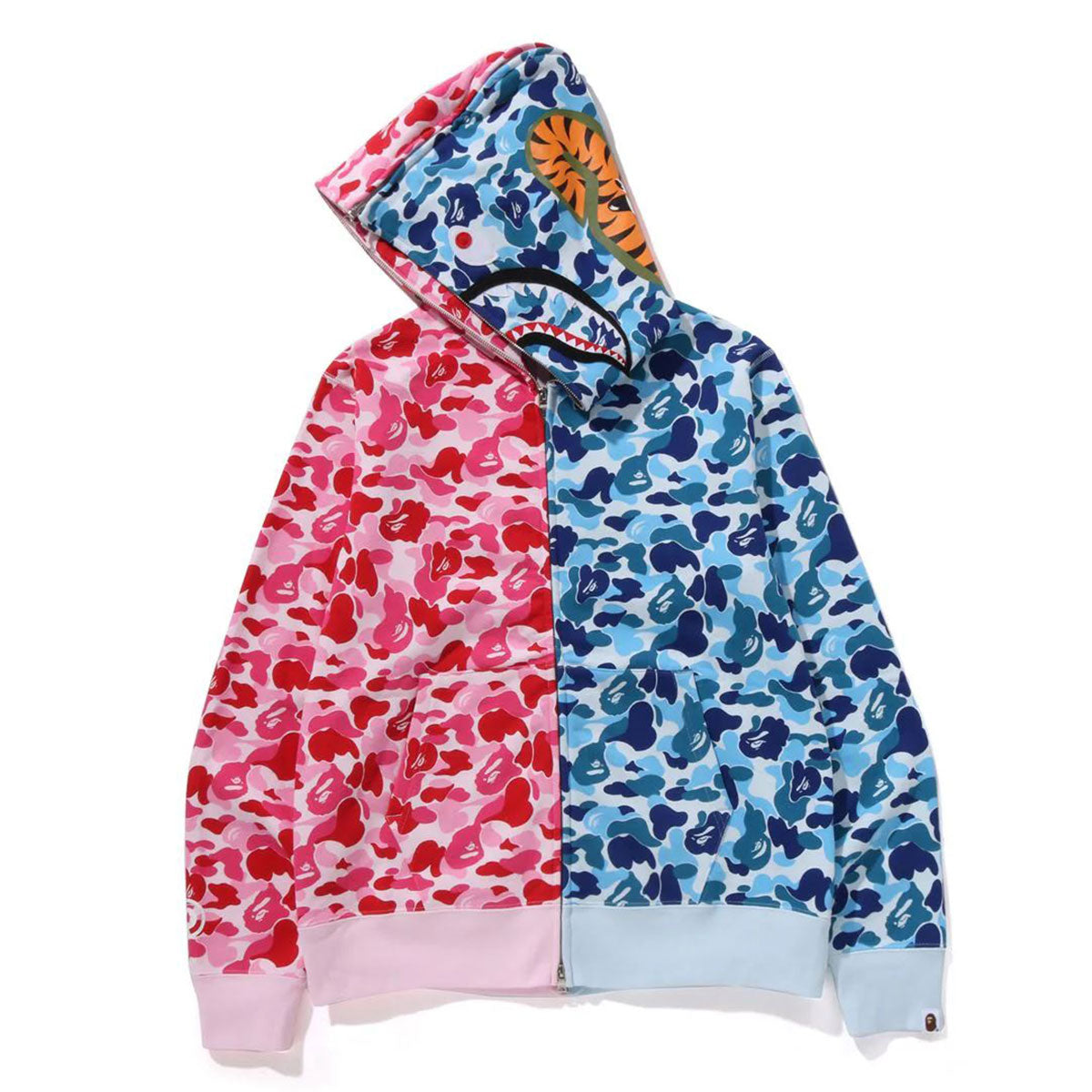 A BATHING APE アベイシングエイプ - ABC CAMO SEPARATE SHARK FULL ZIP HOODIE PINK【1K70-115-011】