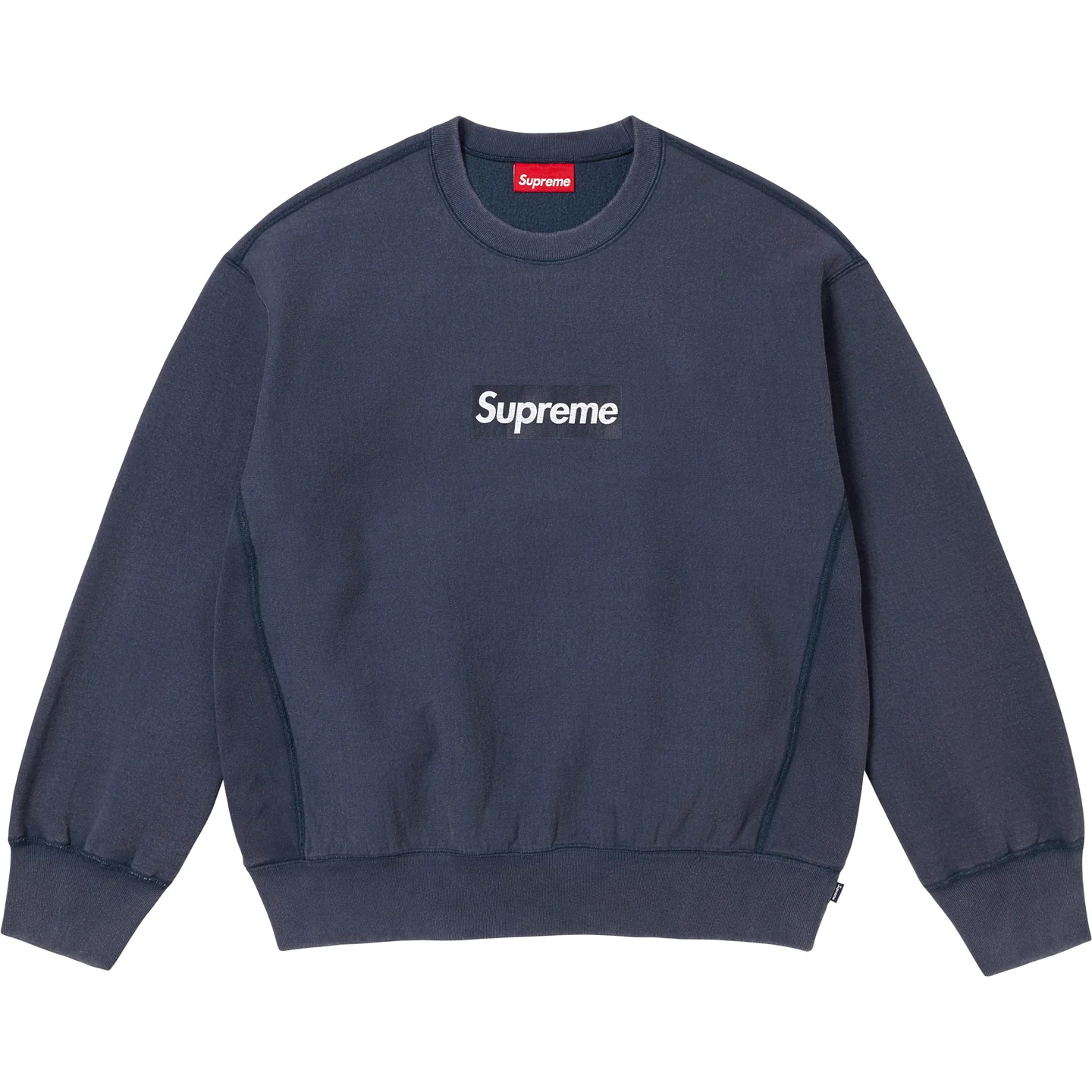 Supreme ‐ Washed Box Logo Crewneck Navy