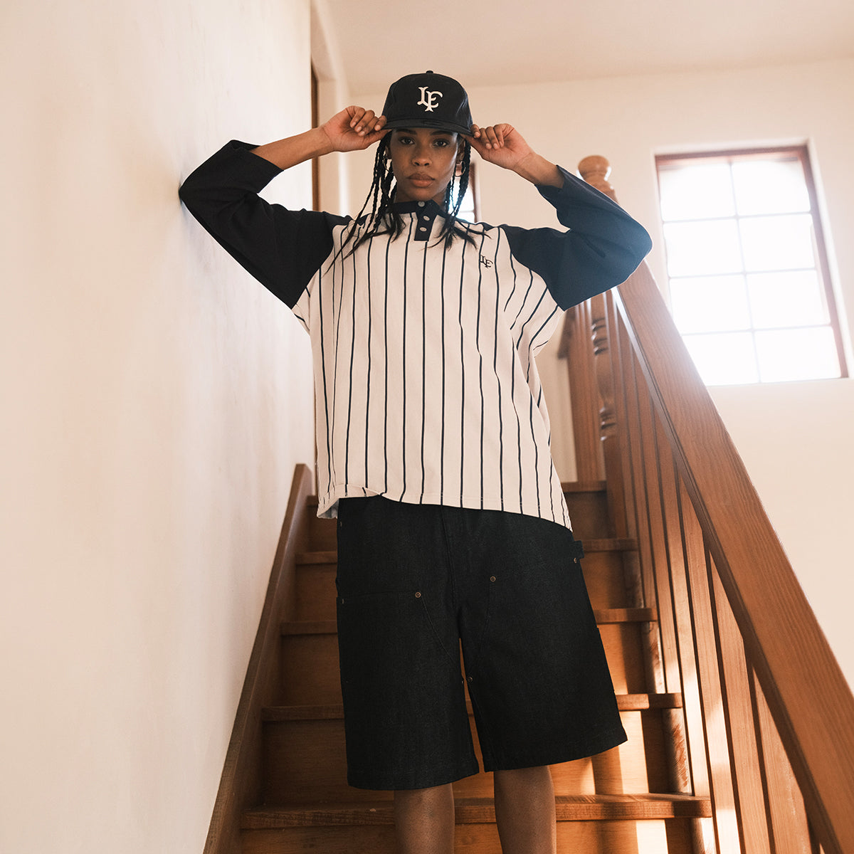 LFYT - PINSTRIPE RAGLAN SLEEVE TEE 【LS260102】