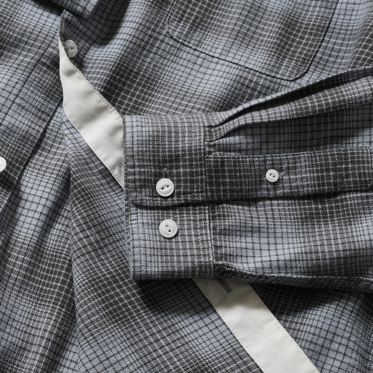 LFYT - NEP TWILL CHECK BAND COLLAR SHIRT LA250202