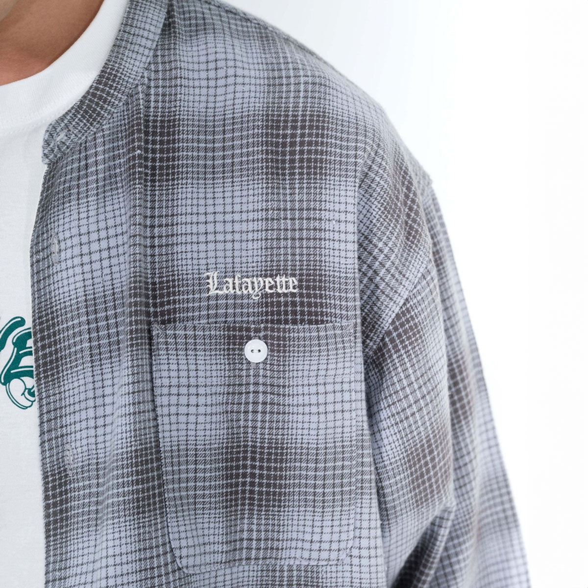 LFYT - NEP TWILL CHECK BAND COLLAR SHIRT LA250202