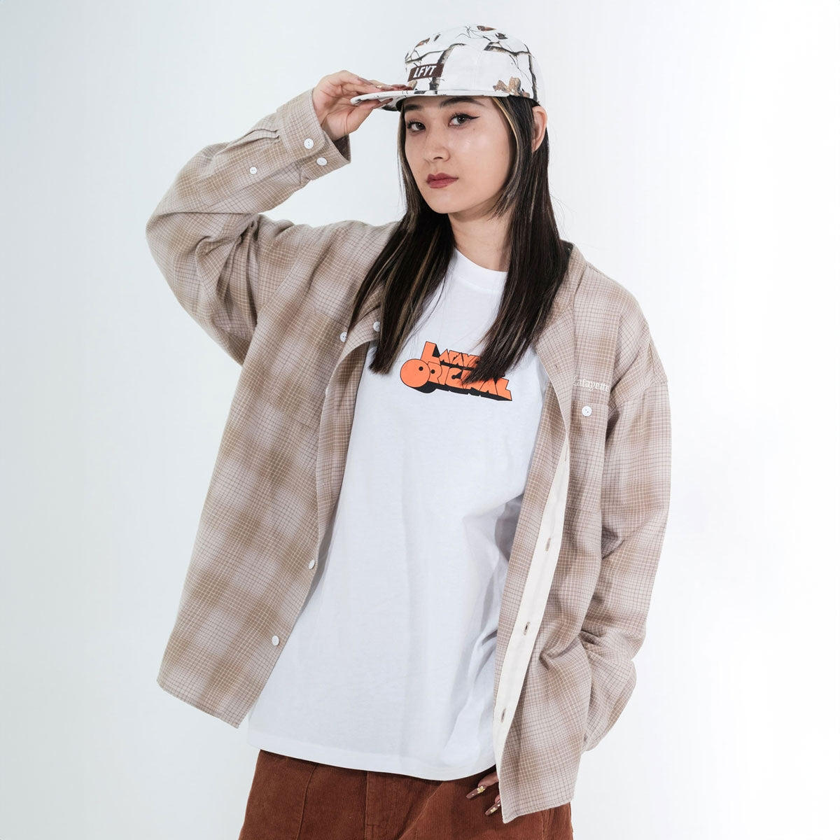 LFYT - NEP TWILL CHECK BAND COLLAR SHIRT LA250202