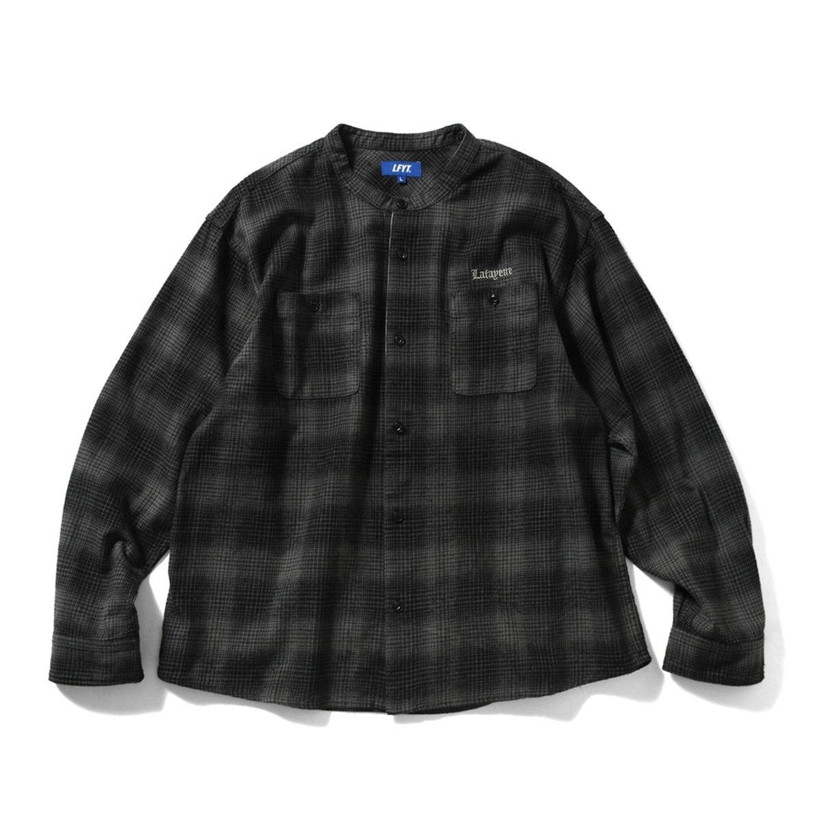 LFYT - NEP TWILL CHECK BAND COLLAR SHIRT LA250202