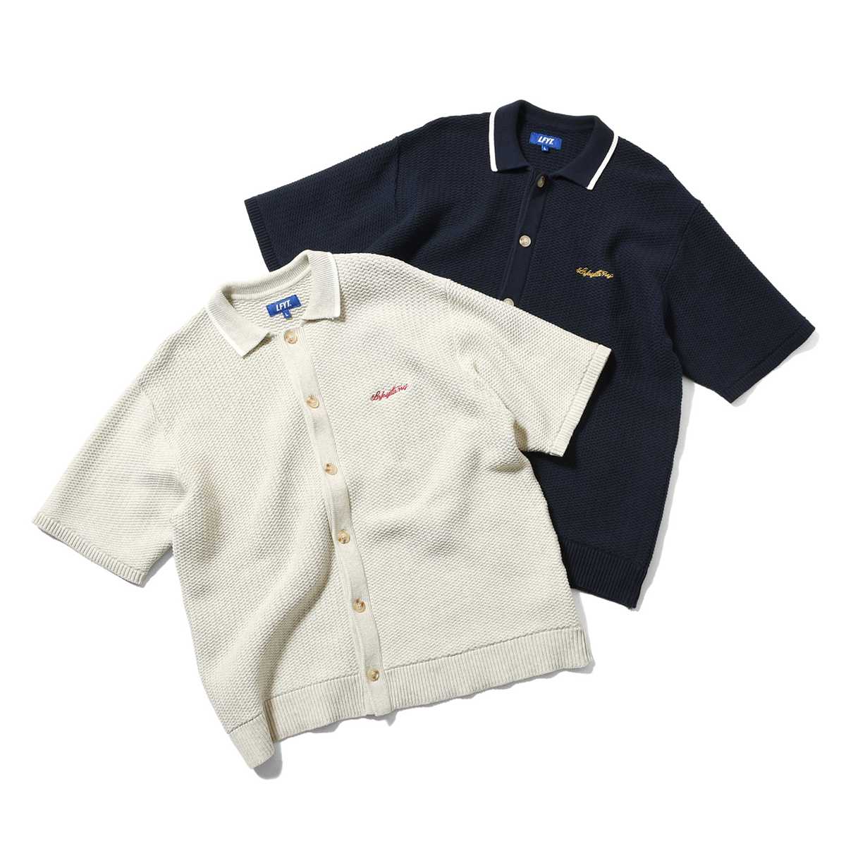 LFYT - RAVEN PATTERN SUMMER KNIT SHIRT 【LS260203】