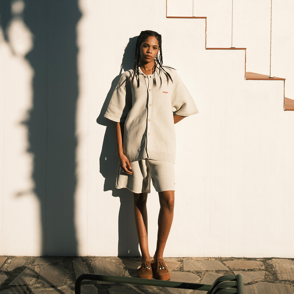 LFYT - RAVEN PATTERN SUMMER KNIT SHIRT 【LS260203】