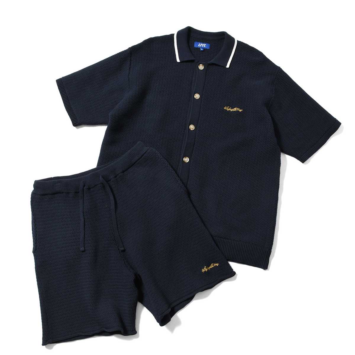 LFYT - RAVEN PATTERN SUMMER KNIT SHIRT 【LS260203】