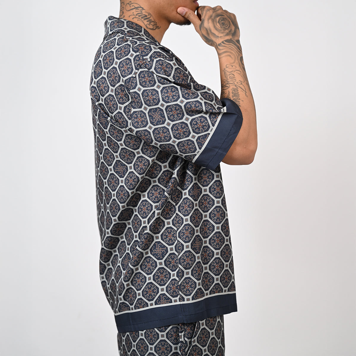 LFYT - ARABESQUE PATTERN OPEN COLLAR SHIRT【LS260206】