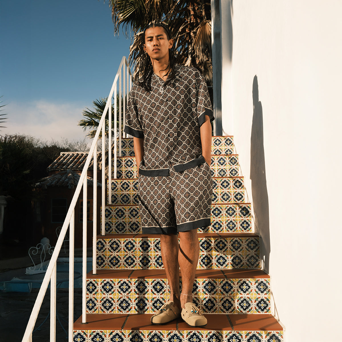 LFYT - ARABESQUE PATTERN OPEN COLLAR SHIRT【LS260206】