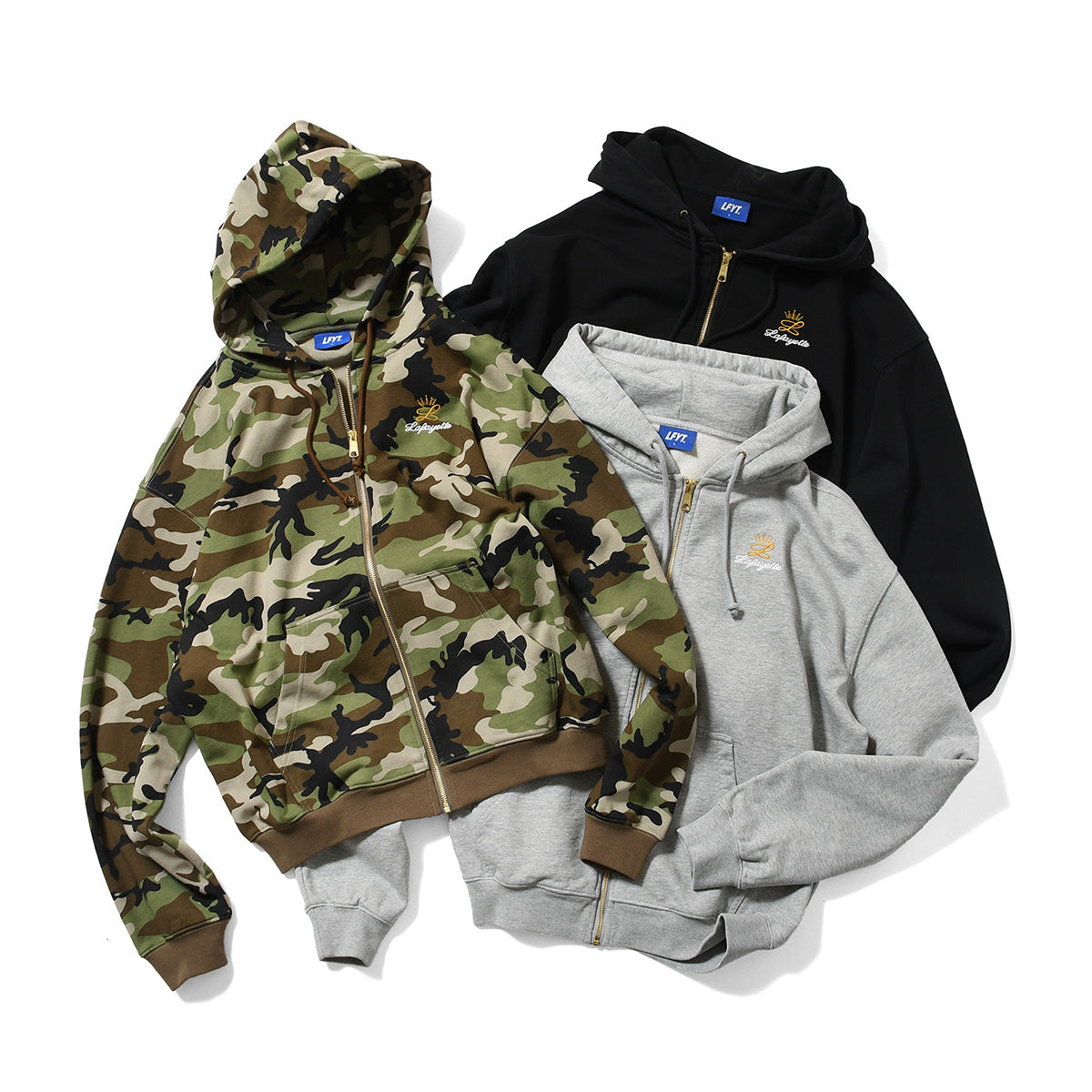 LFYT - GOLD L LOGO ZIP HOODIE【LS260501】