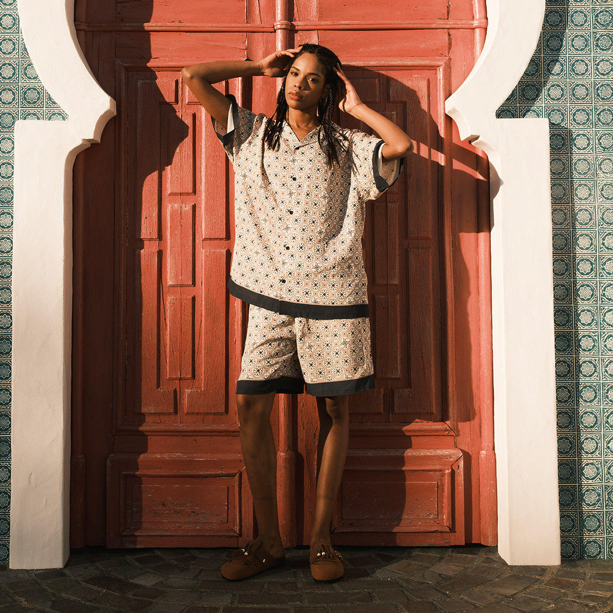 LFYT - ARABESQUE PATTERN EASY SHORTS【LS261303】