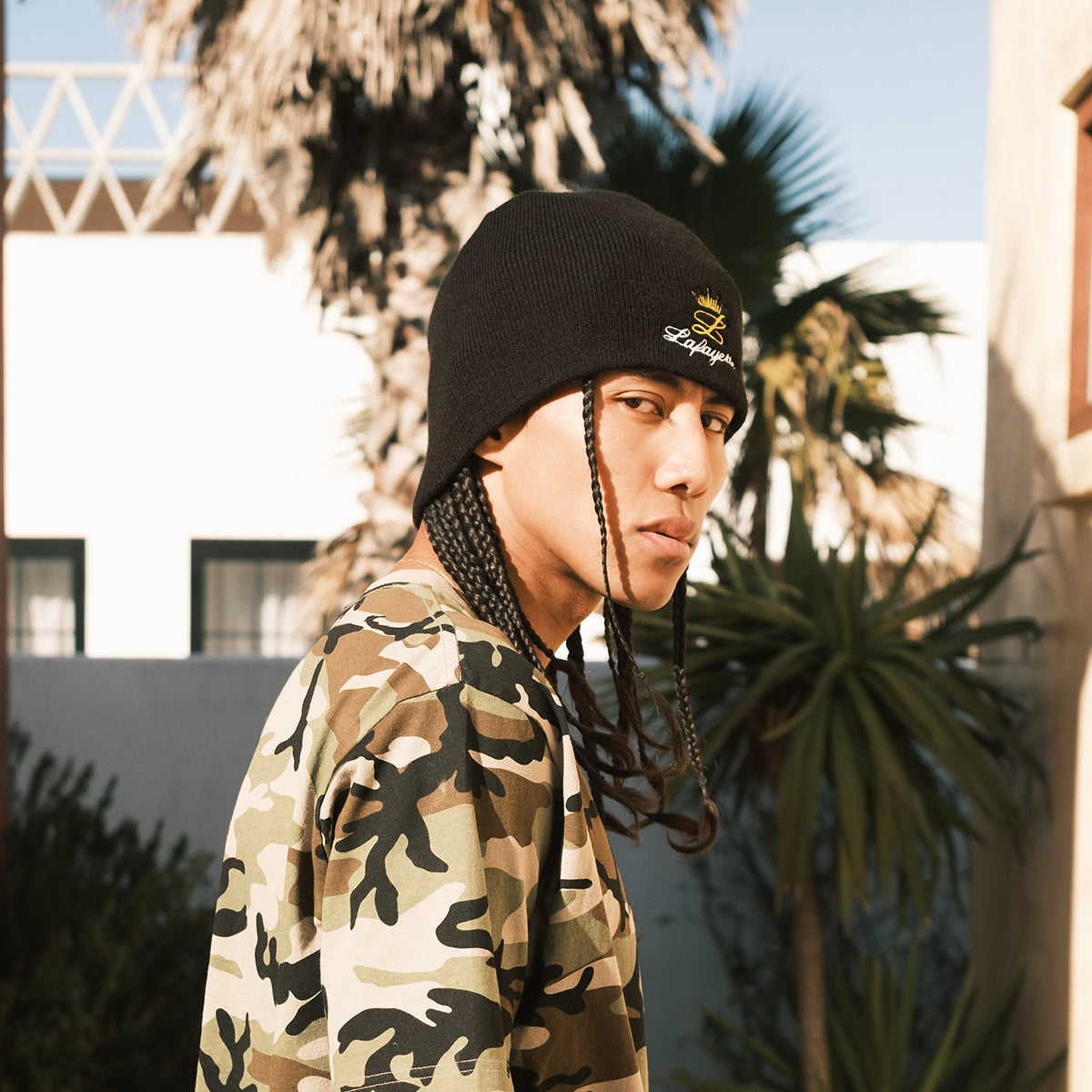 LFYT - GOLD L LOGO SINGLE BEANIE【LS261402】