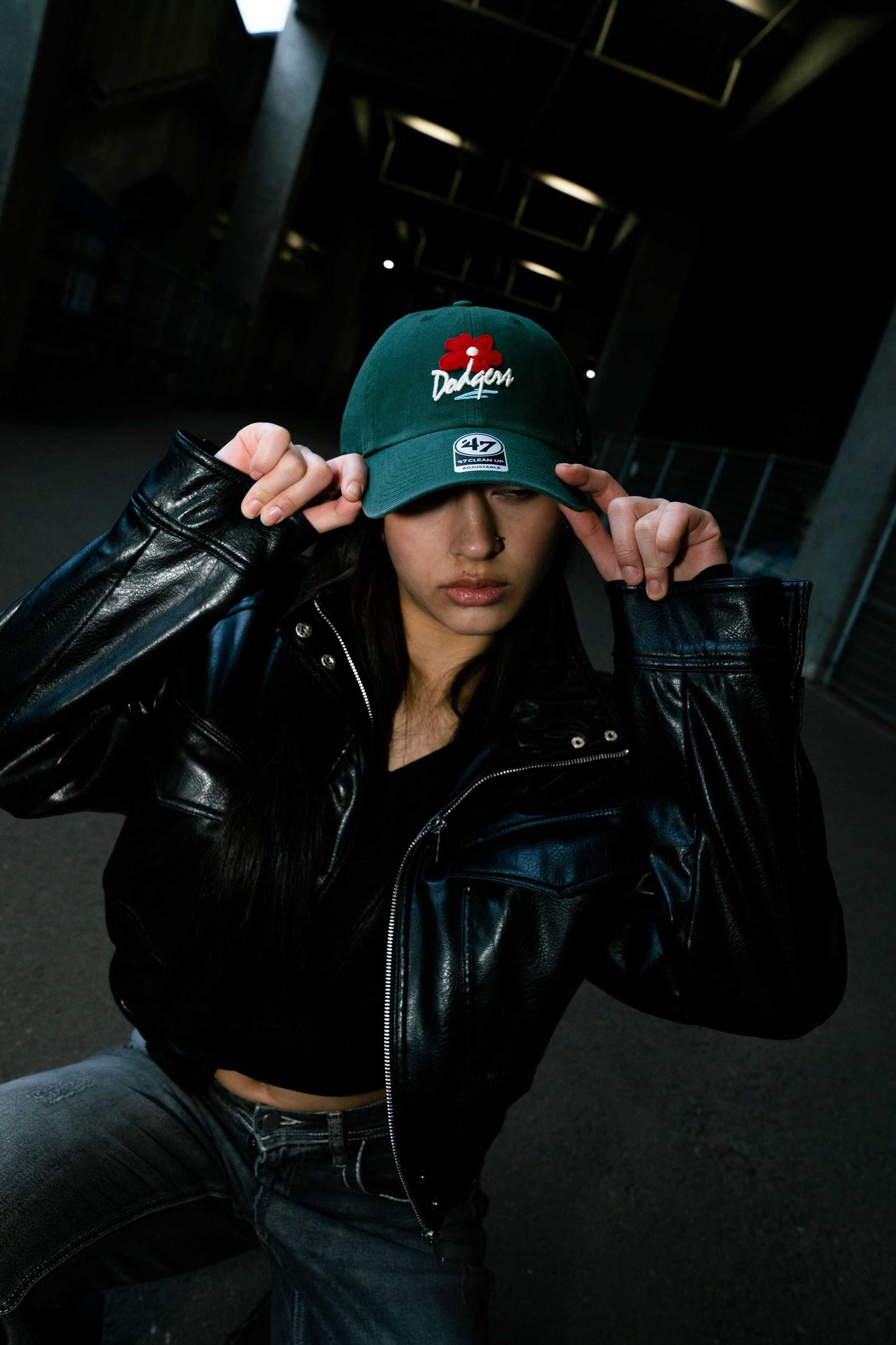 ’47 BRAND Los Angeles Dodgers - CLEAN UP FLORA DARK GREEN【14920538 47A-CLP-B-GLRYC12HTS-DG】