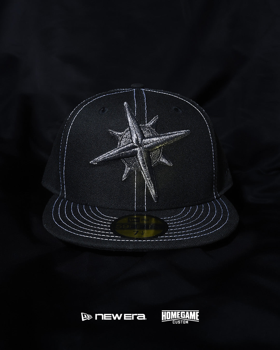 NEW ERA - SEATTLE MARINERS CO COMPASS 59FIFTY BLACK/BLACK【71083728】